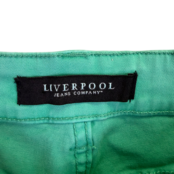 Liverpool Women’s Green Cotton Classic Denim Shorts with Pockets Size 4
