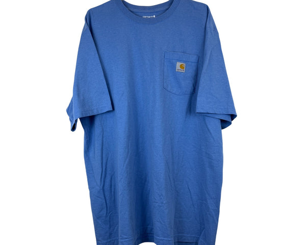 Carhartt Mens Blue Cotton Loose Fit T-Shirt With Pocket Tall Size 2XL