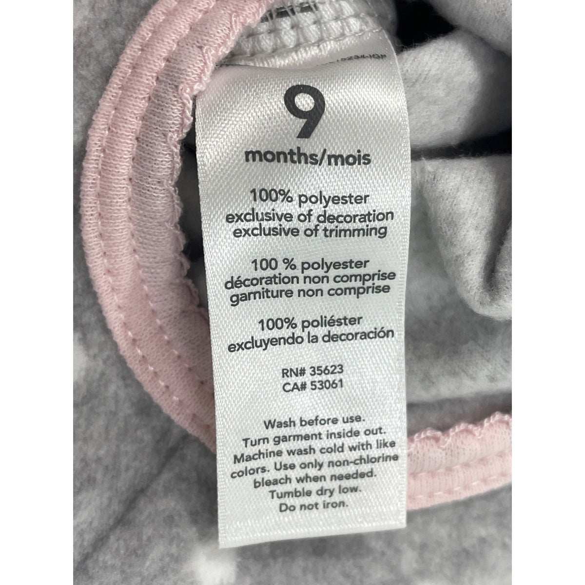 Carters Baby Girls Unicorn Footed Sleep & Play Pajamas Gray & Pink Size 9M - New