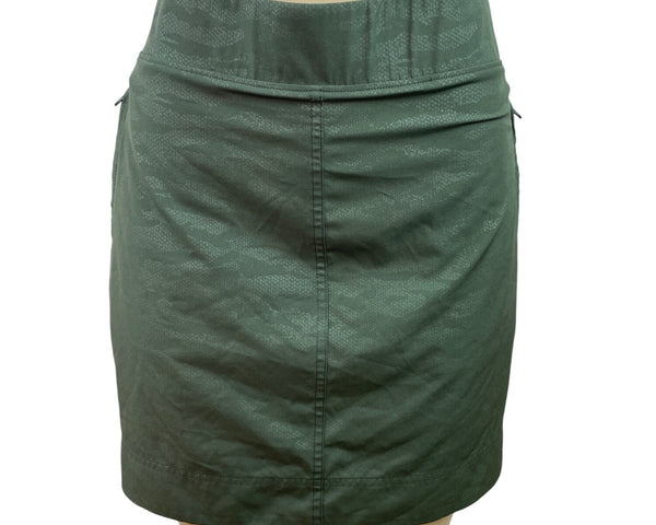 Orvis Women's Olive Green Tube Skirt With Built-In Shorts & Zipped Pockets Sz L