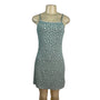See You Monday Green Floral Print Spaghetti Strap Mini Dress Womens Size L