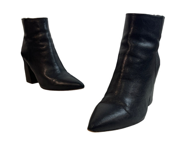 Vince Camuto Women's Black Leather Wedge Heeled Booties Sz 7M