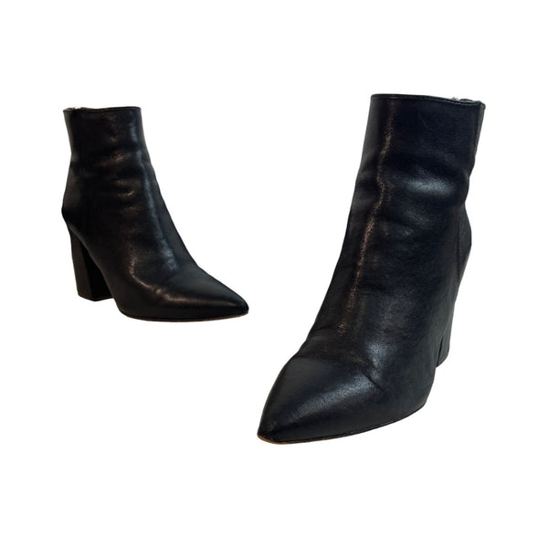 Vince Camuto Women's Black Leather Wedge Heeled Booties Sz 7M