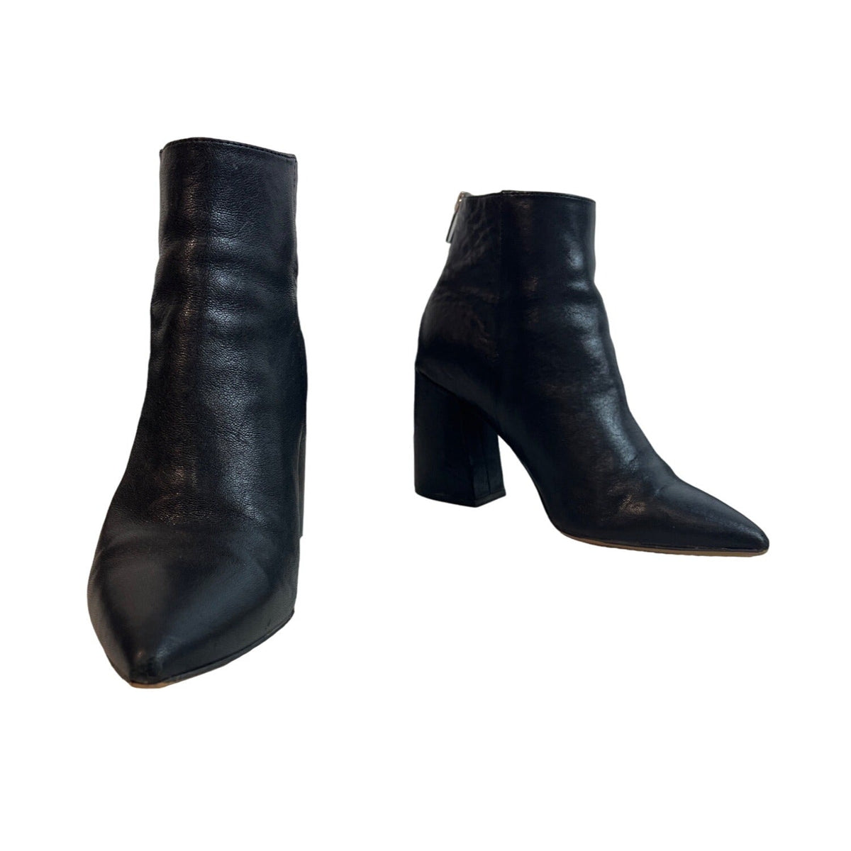 Vince Camuto Women's Black Leather Wedge Heeled Booties Sz 7M