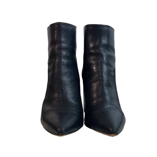 Vince Camuto Women's Black Leather Wedge Heeled Booties Sz 7M