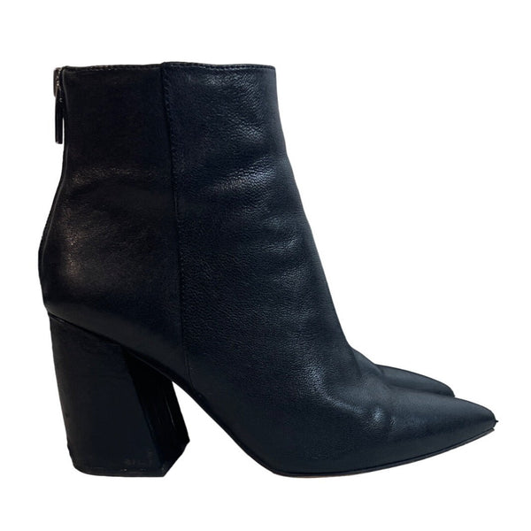 Vince Camuto Women's Black Leather Wedge Heeled Booties Sz 7M