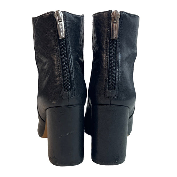 Vince Camuto Women's Black Leather Wedge Heeled Booties Sz 7M