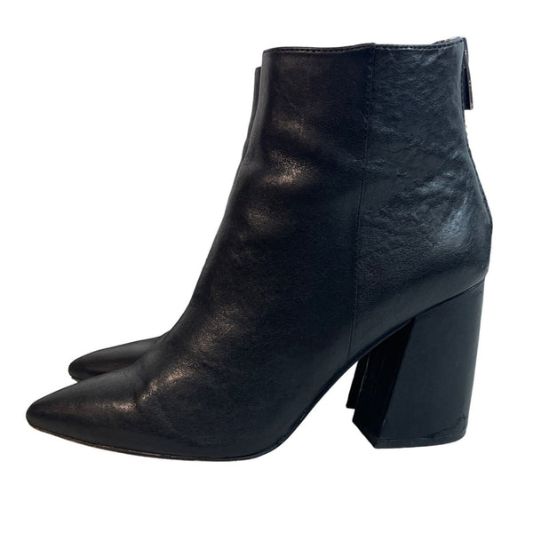 Vince Camuto Women's Black Leather Wedge Heeled Booties Sz 7M