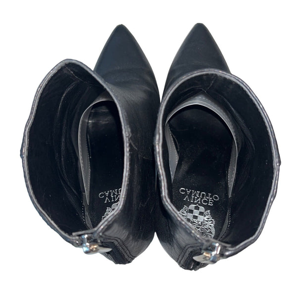 Vince Camuto Women's Black Leather Wedge Heeled Booties Sz 7M