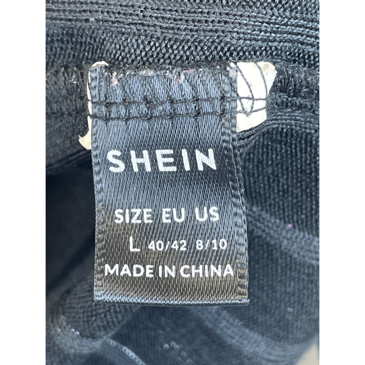 Shein Womens Black Ribbed Long Sleeve V-Neck Cropped Hem Shirt Top Size Large