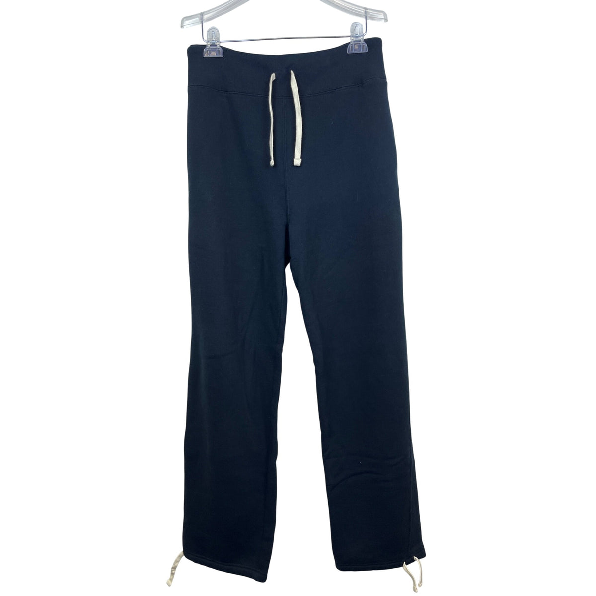 Black Cotton Blend Drawstring Sweatpants With Adjustable Hems XL Comfortable Casual Lounge Bottoms