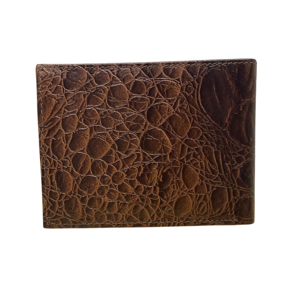 Marshal Mens Brown Croc-Embossed Leather By With Card Pockets Bi-Fold Wallet