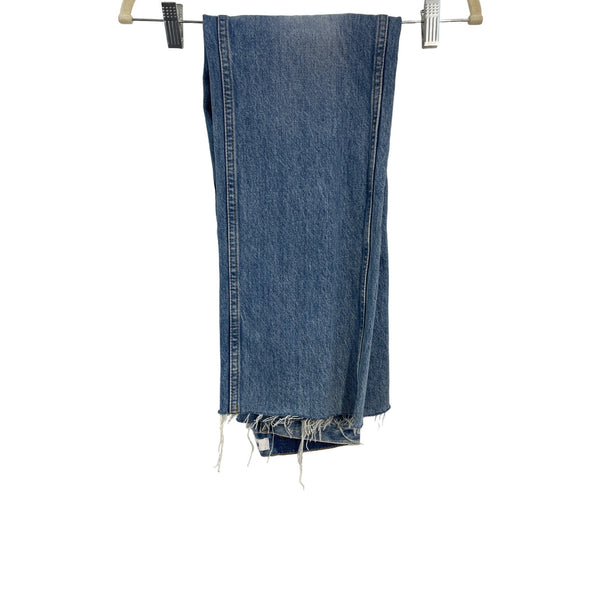 Re/Done Women's Blue Wide Jeans with Distressed Look at Length End  Sz 24