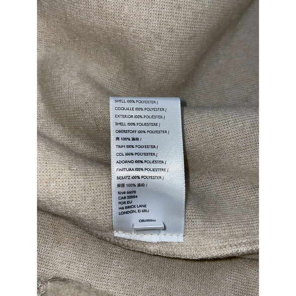 NWT BDG Fluffy Zipper Casual Light Brown Men's Full Zip Polyester Jacket Size L