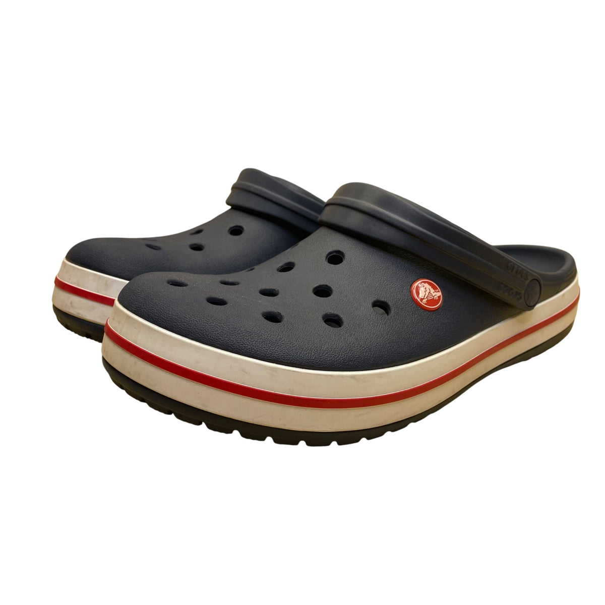 Crocs Men’s Navy EVA With Strap Slip-On Clogs Size 12