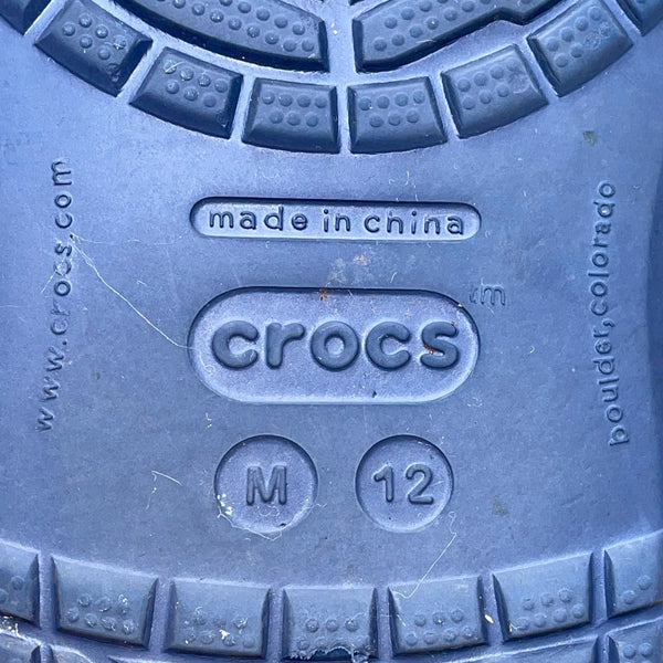 Crocs Men’s Navy EVA With Strap Slip-On Clogs Size 12