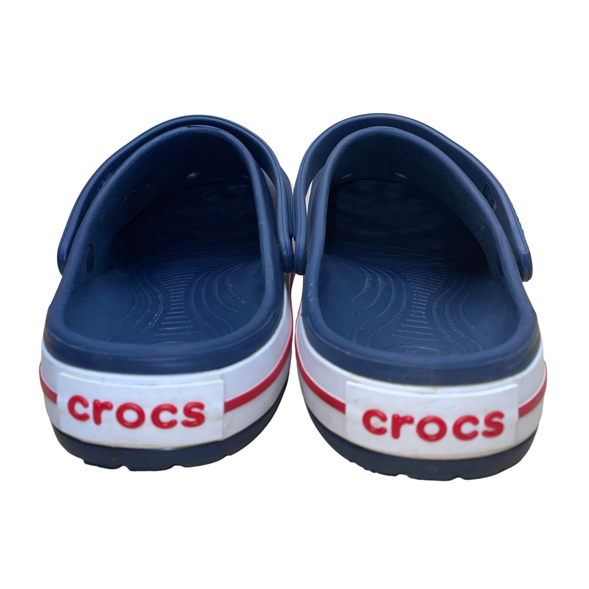 Crocs Men’s Navy EVA With Strap Slip-On Clogs Size 12