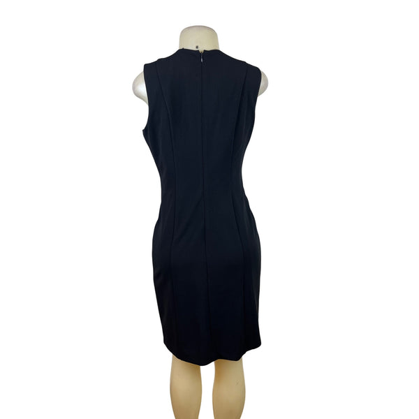 White House Black Market Women's Black Sleeveless Gold Button Dress Sz 10p - New