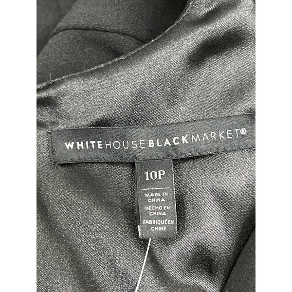 White House Black Market Women's Black Sleeveless Gold Button Dress Sz 10p - New