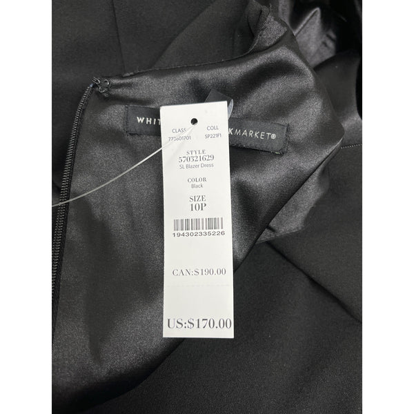 White House Black Market Women's Black Sleeveless Gold Button Dress Sz 10p - New