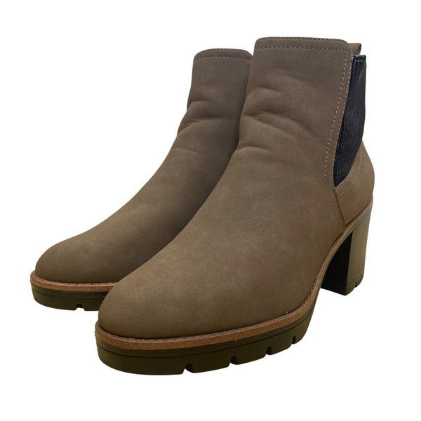 Naturalizer Women’s Taupe Chelsea Block Heel Madalynngore Ankle Boots Size 10M