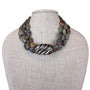 Elegant Vintage Multi-Strand Beaded Necklace With Silver Tone Clasp Statement Piece