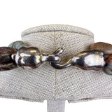 Elegant Vintage Multi-Strand Beaded Necklace With Silver Tone Clasp Statement Piece