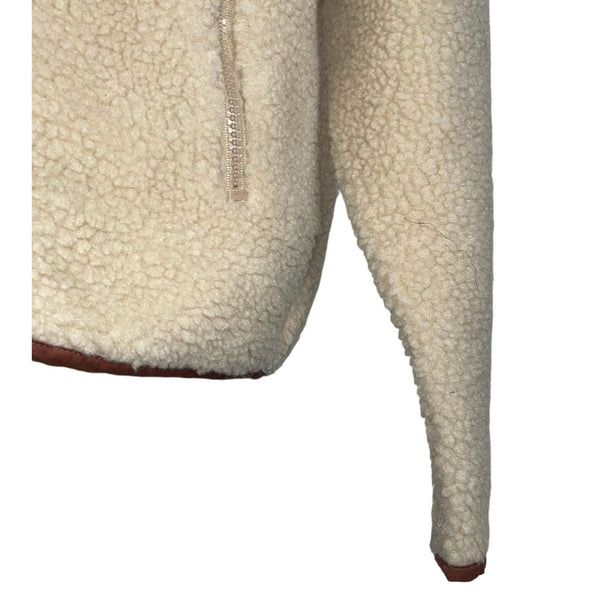NWT BDG Fluffy Zipper Casual Light Brown Men's Full Zip Polyester Jacket Size L