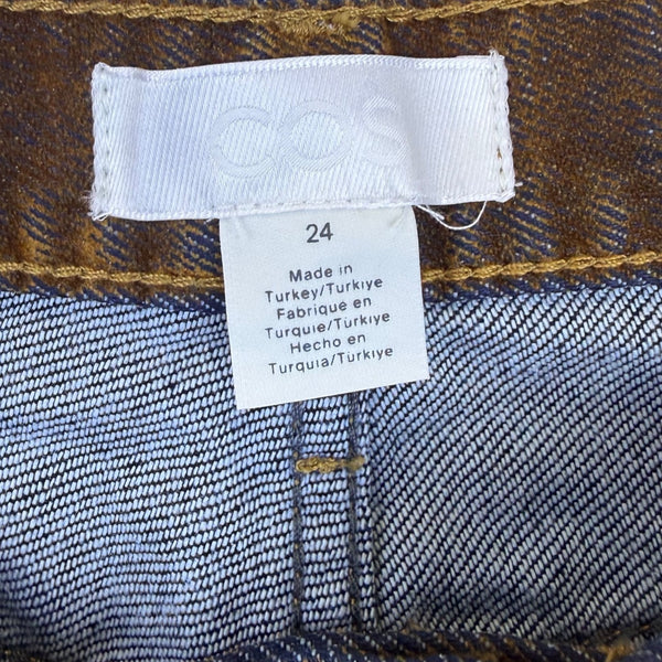 Cos Women’s Vintage Brown Jeans Flare Leg Distressed Style Five Pockets Size 24