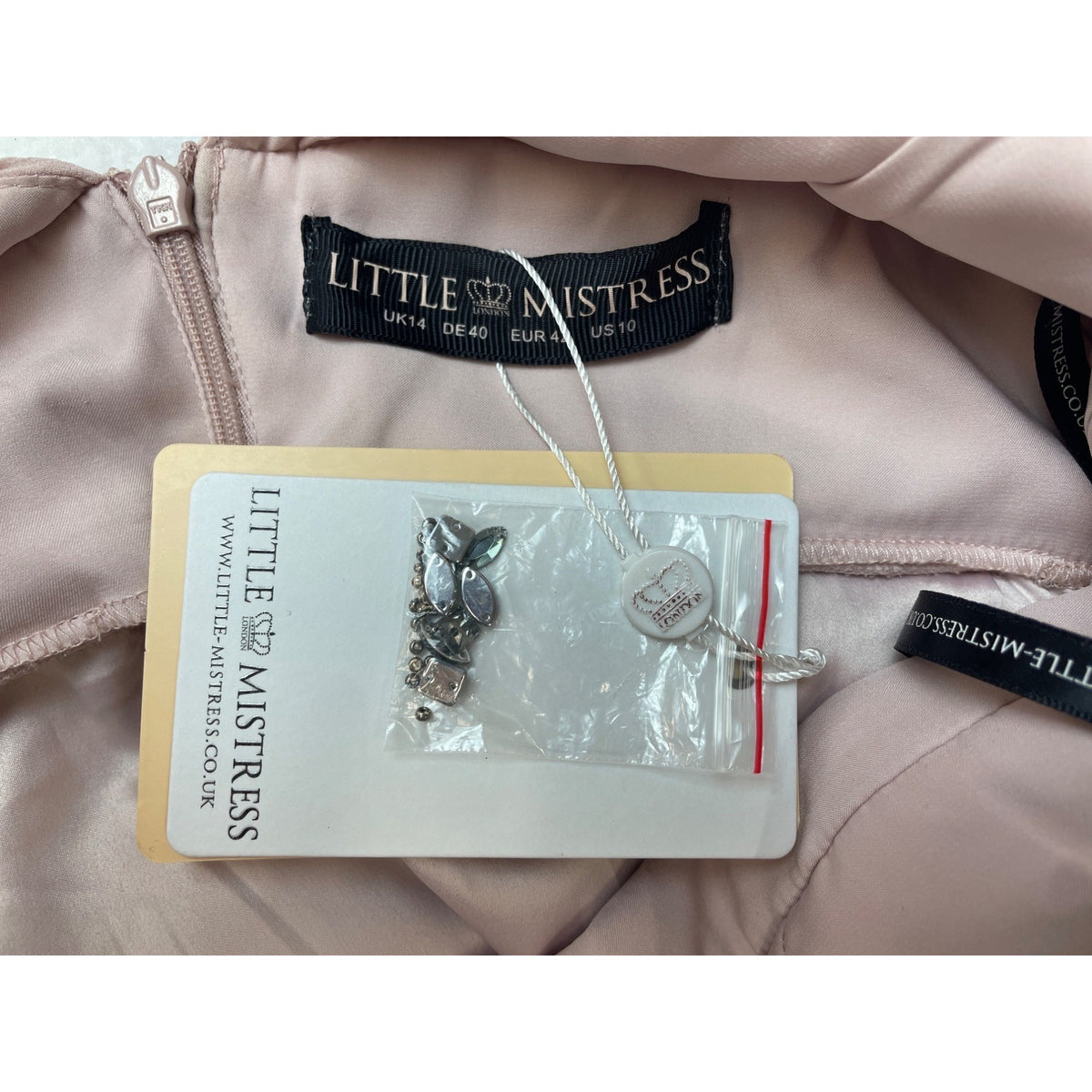 Pink Sleeveless Floor-Length Gown With Beaded Shoulder Details & Pleated Waist