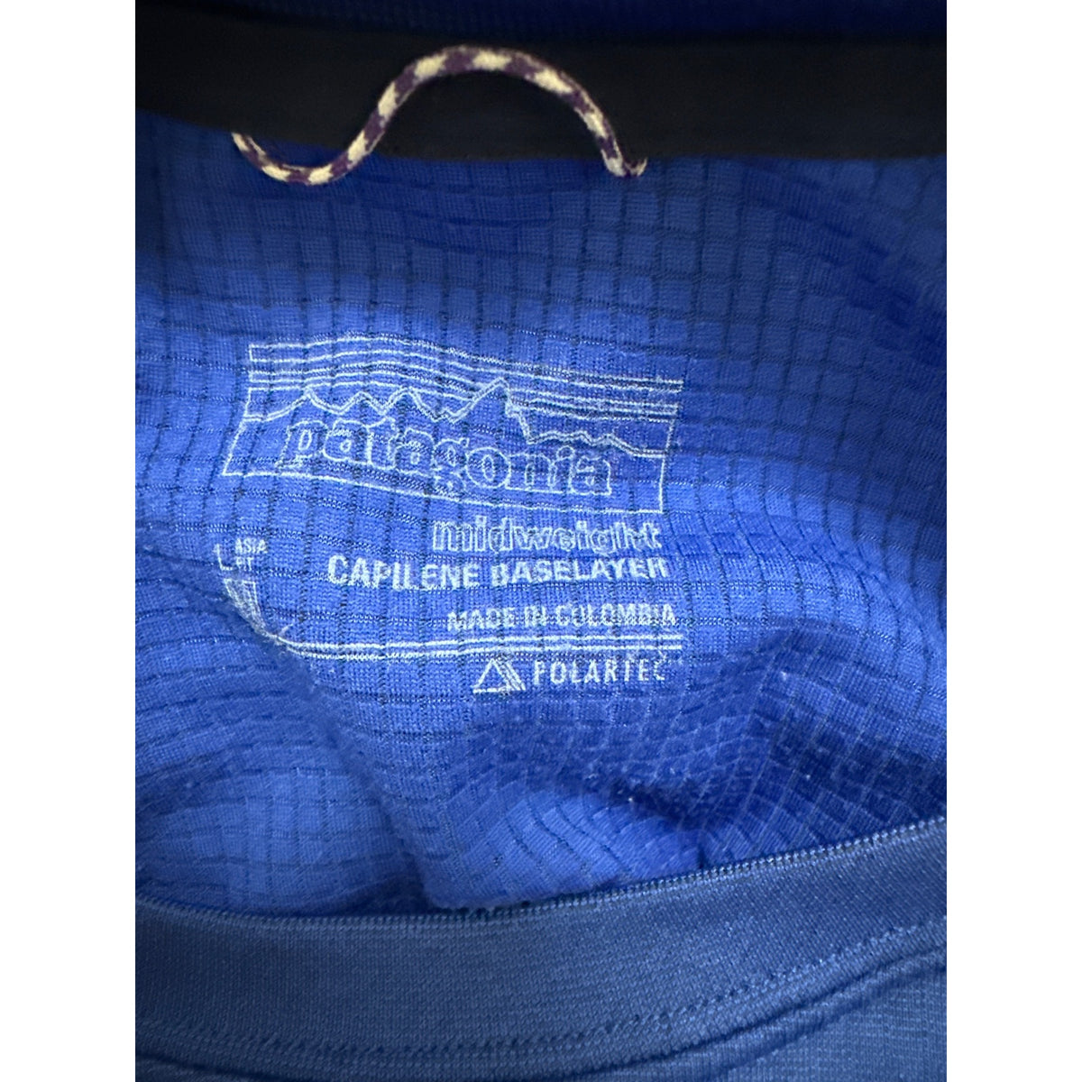 Patagonia Mens Blue Polyester Capilene Midweight Baselayer Crewneck Shirt Size M