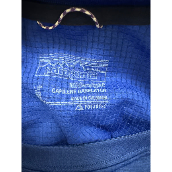 Patagonia Mens Blue Polyester Capilene Midweight Baselayer Crewneck Shirt Size M