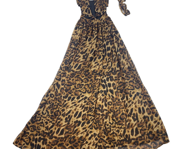 Love & Lemonade Leopard Print Strapless Maxi Dress Sz XS- NEW