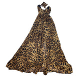 Love & Lemonade Leopard Print Strapless Maxi Dress Sz XS- NEW