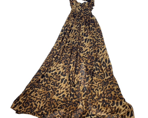 Love & Lemonade Leopard Print Strapless Maxi Dress Sz XS- NEW