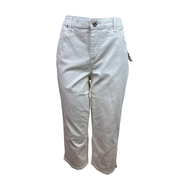 Style & Co Womens White Cropped Pants With Embellished Pockets Sz 14 - New