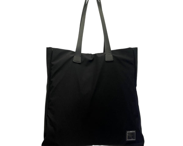 Bally Women’s Black Nylon With Leather Handles Tote Bag Size L