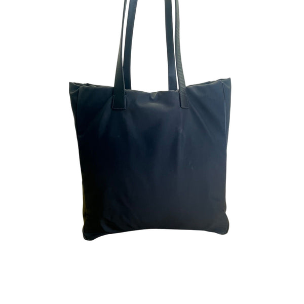 Bally Women’s Black Nylon With Leather Handles Tote Bag Size L