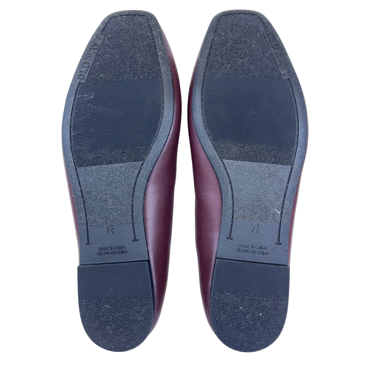 Old Navy Womens Wine Faux Leather Mary Jane Ballet Flats Size 7.5