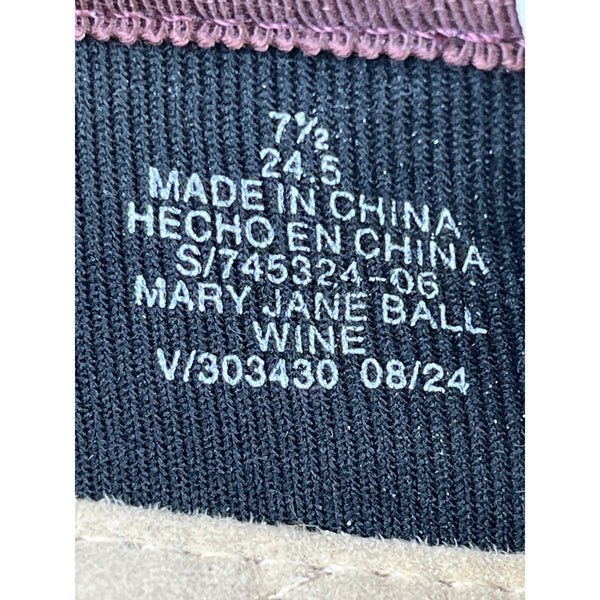 Old Navy Womens Wine Faux Leather Mary Jane Ballet Flats Size 7.5