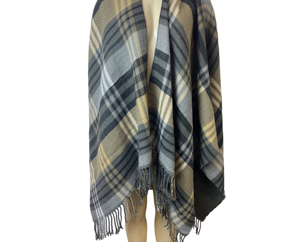 Unisex One Size East 5th Warm Toned Colored Plaid Shawl New