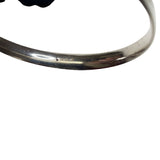 Sterling Silver Womens Blue Stone Cuff Bracelet Oval Design Adjustable Marked 925