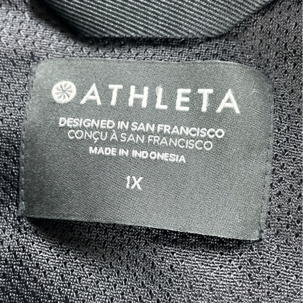 Athleta Womens Black Lightweight Full-Zip Jacket With Pockets Size 1X - New
