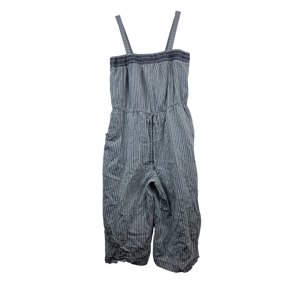 Universal Thread Womens Gray Striped Smocked Midi Jumpsuit Size XXL Comfortable All-Season