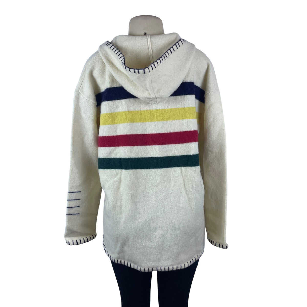 Ralph Lauren Women's Multicolor Knit Hoodie Sweater Striped Half Zip Size XL