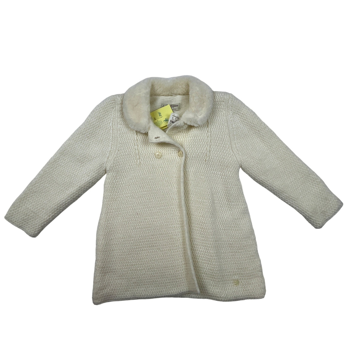Pili Carrera Youth Girl Beige Knitted Cardigan Sweater Sz 3