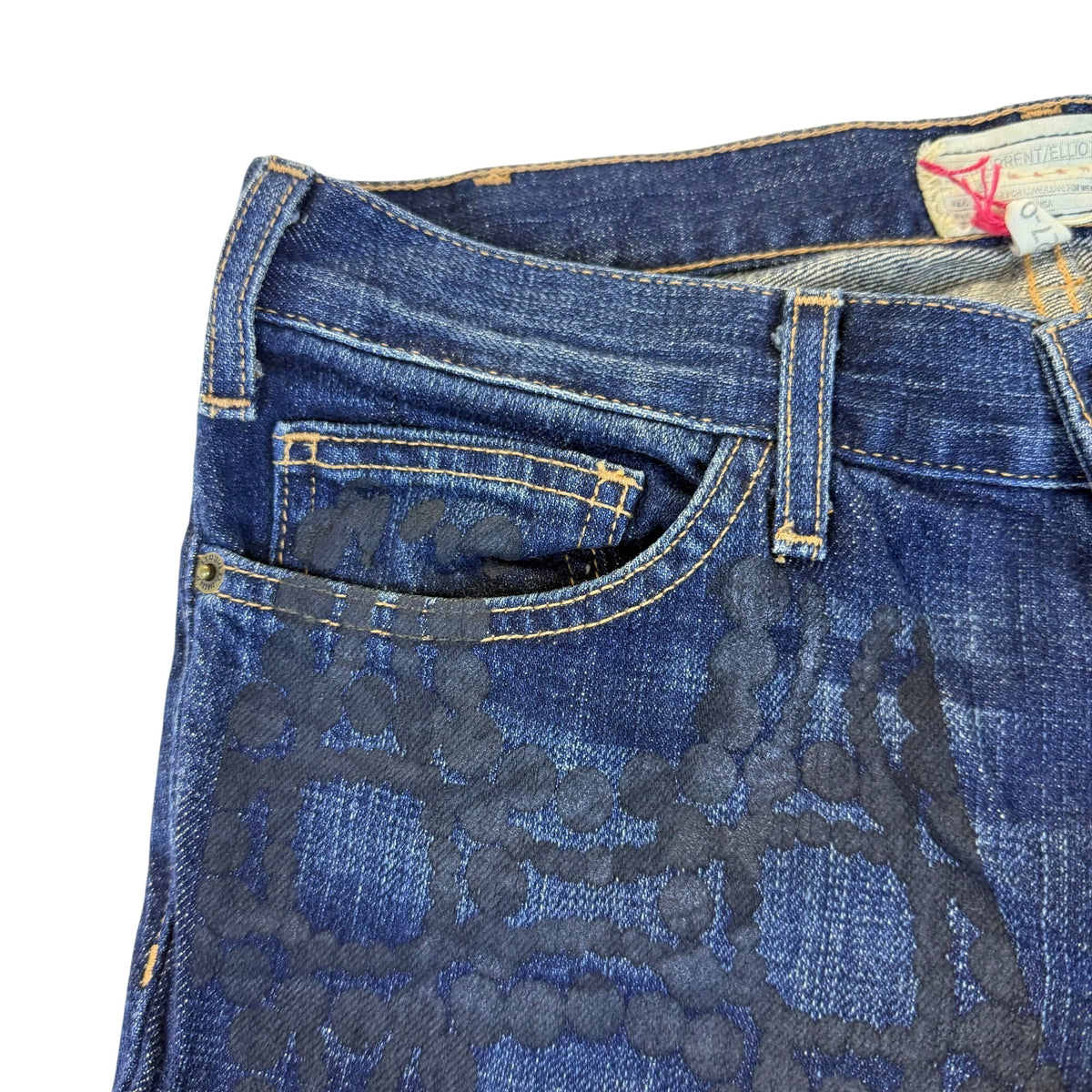 Current/Elliott Womens Blue Cotton/Polyurethane Patterned Denim Jeans Size 27