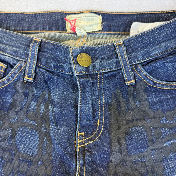 Current/Elliott Womens Blue Cotton/Polyurethane Patterned Denim Jeans Size 27