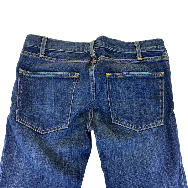 Current/Elliott Womens Blue Cotton/Polyurethane Patterned Denim Jeans Size 27
