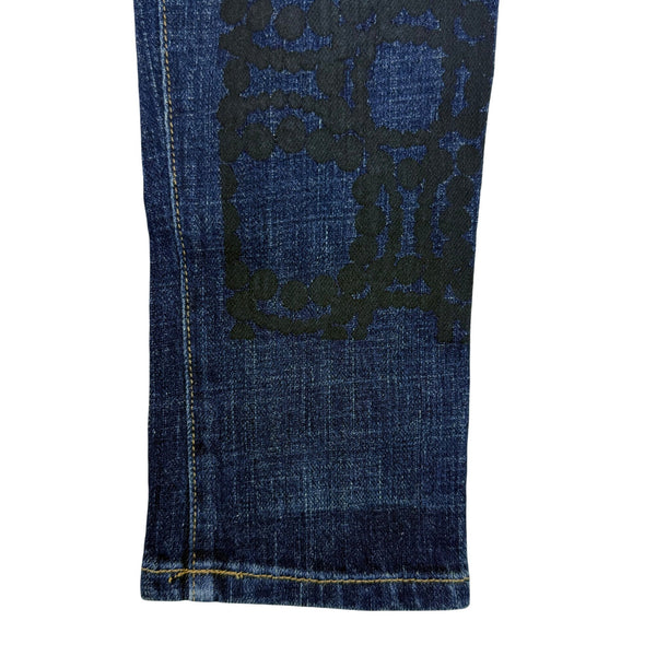 Current/Elliott Womens Blue Cotton/Polyurethane Patterned Denim Jeans Size 27
